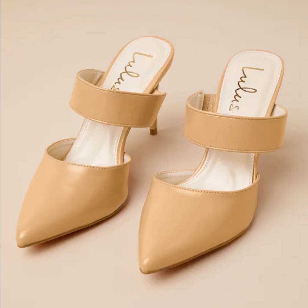 Lulu's Tan Faire Mules - Picture 3 of 8